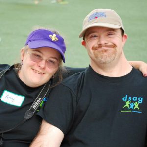 DSAG Down syndrome two pals smiling, Home
